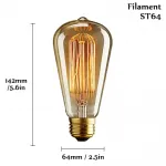 ST64 Filament Vintage Lamp E27 40W 220V