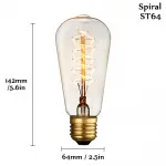 ST64 Spiral Vintage Lamp E27 40W 220V